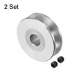 thumbnail image 3 of 2 Sets V-Type Pulley 8mm Bore 31mm Outer Dia Single Groove Aluminum Alloy for 3-5MM PU Round Belt, 3 of 5
