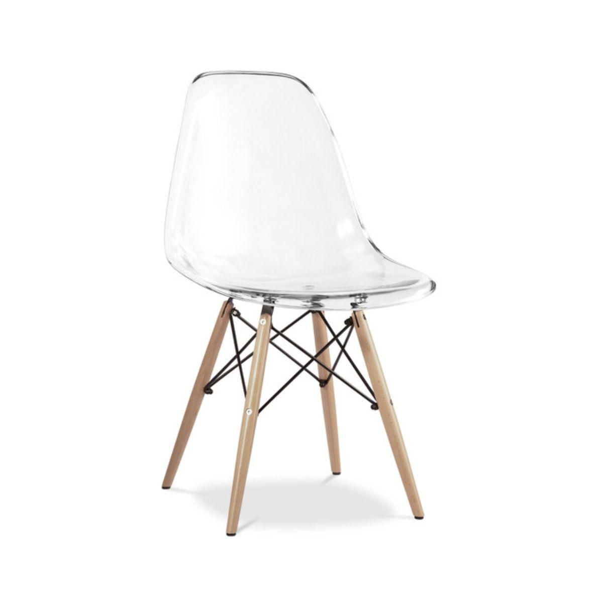 Heavenly Collection Clear Wood Chair
