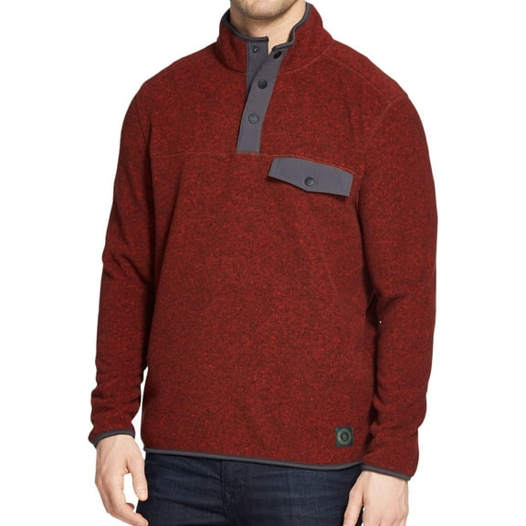 G.H. Bass & Co. Mens Arctic Fleece Sweatshirt, Red, Small