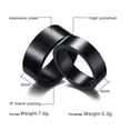 thumbnail image 2 of 6MM/8MM Stainless Steel Black Plated Couple Rings Lovers Promised Band Size 5-12, 2 of 6