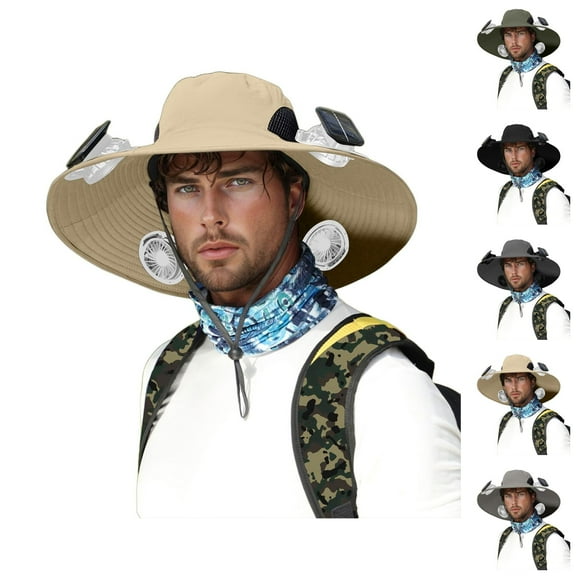 Fan Sun Hats for Women – USB Rechargeable Wide Brim Outdoor Hat UV Protection, Solar Cooling Sun Hat for Hiking, Fishing, Beach, and Camping Adventures