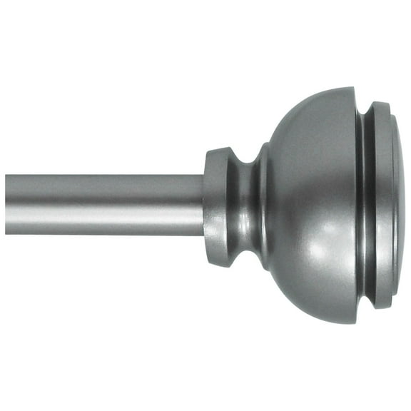 Lily Adjustable Single Curtain Rod 48" to 84"-Antique Silver