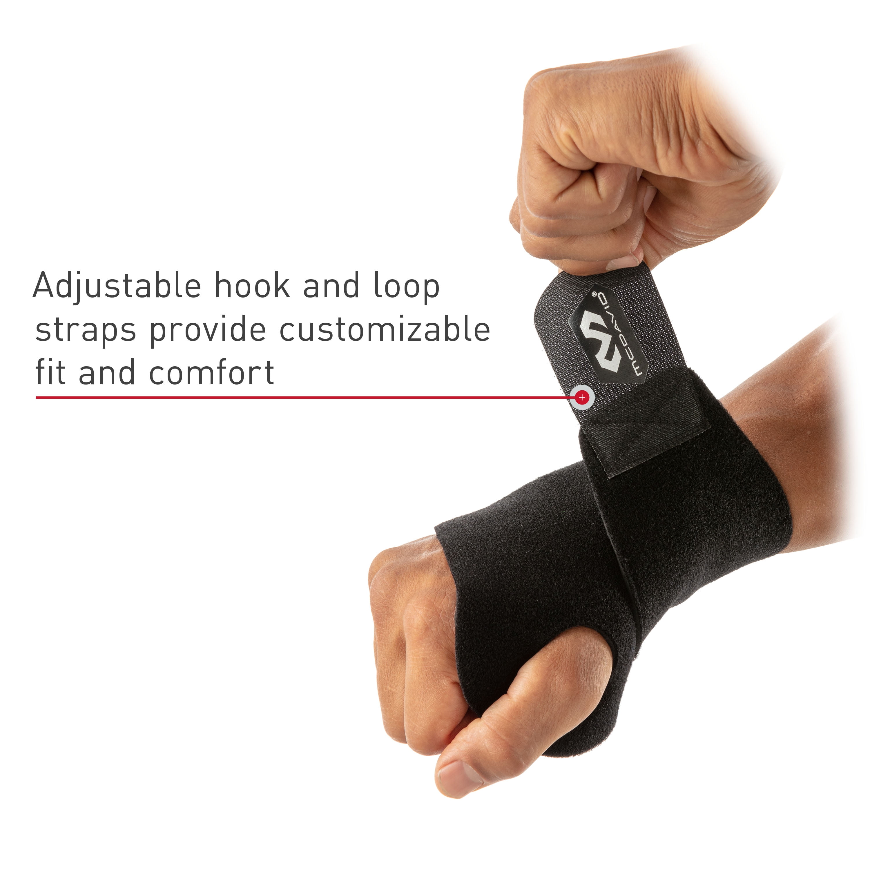 McDavid Sport Wrist Wrap, Black, Adjustable, One Size Fits Most 