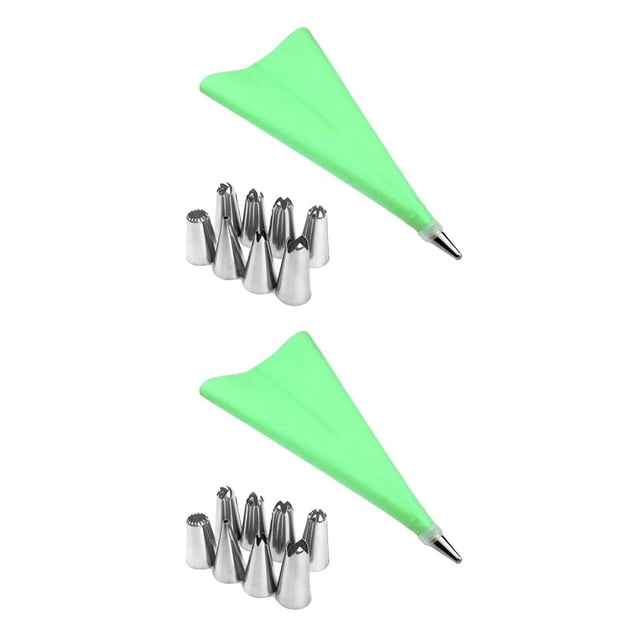 Yuarrent Juego de boquillas para manga pastelera, juego de puntas de acero inoxidable para decoración de pasteles, bolsa para glaseado, suministros para verde ensemble 2 2piezas Yuarrent CBP061551