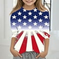 thumbnail image 2 of RKSTN Toddler Boys Girls Shirt Long Sleeve Solid American Independence Day PULLOVER Kids Crewneck Thin Tops 2-10 Years Blouse, 2 of 5