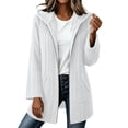 thumbnail image 4 of Maplenight Womens Fleece Zip Up Jacket Oversized Long Hoodie Fuzzy Jackets Fall Winter Warm Teddy Coat with Pockets, 4 of 5