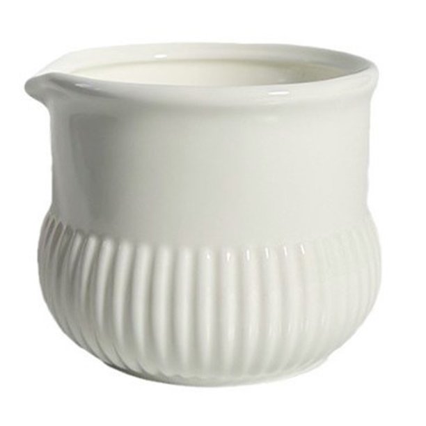 Jarra de cerámica para crema, jarra para café y leche, recipiente de porcelana para crema, recipiente de gres con textura acanalada para salsas, ensaladas, café, leche y jarabe