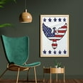 thumbnail image 2 of American Flag Wall Art with Frame, Sketch Patriotic Bald Eagle National Majestic Emblem Symbolic Image Art, Printed Fabric Poster for Bathroom Living Room, 23" x 35", Red Blue, by Ambesonne, 2 of 2