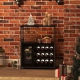 thumbnail image 1 of Wine Bar Rack Cabinet, Adjustable Shelves Coffee Bar Cabinet with Mesh Door and Baffle Design, Small Liquor Bar Cabinet for Home, Kitchen, Dinning Room, 1 of 6