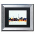 thumbnail image 3 of Trademark Fine Art "Paris France Skyline Blue" Canvas Art by Michael Tompsett, Black Matte, Silver Frame, 3 of 4