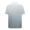 thumbnail image 5 of IYTR Mens Button Up Shirt Summer Vacation Shirts Gradient Short Sleeve Hawaiian Shirt Casual Beach Blouse (Gray,XXXXXL), 5 of 6