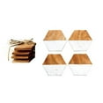thumbnail image 4 of Creative Co-Op Marble and Natural Mango Wood Coasters (Set of 4), Hexagon, Multicolored, 4 of 5