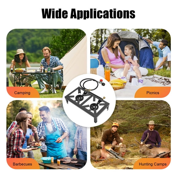 Autrinix Heavy-Duty Cast Iron Wood Stove, Portable Camp Stove for Outdoor Cooking and BBQ