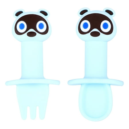 

2Pcs Baby Fork Spoon Set Adorable Cartoon Spoon Fork Baby Feeding Tableware