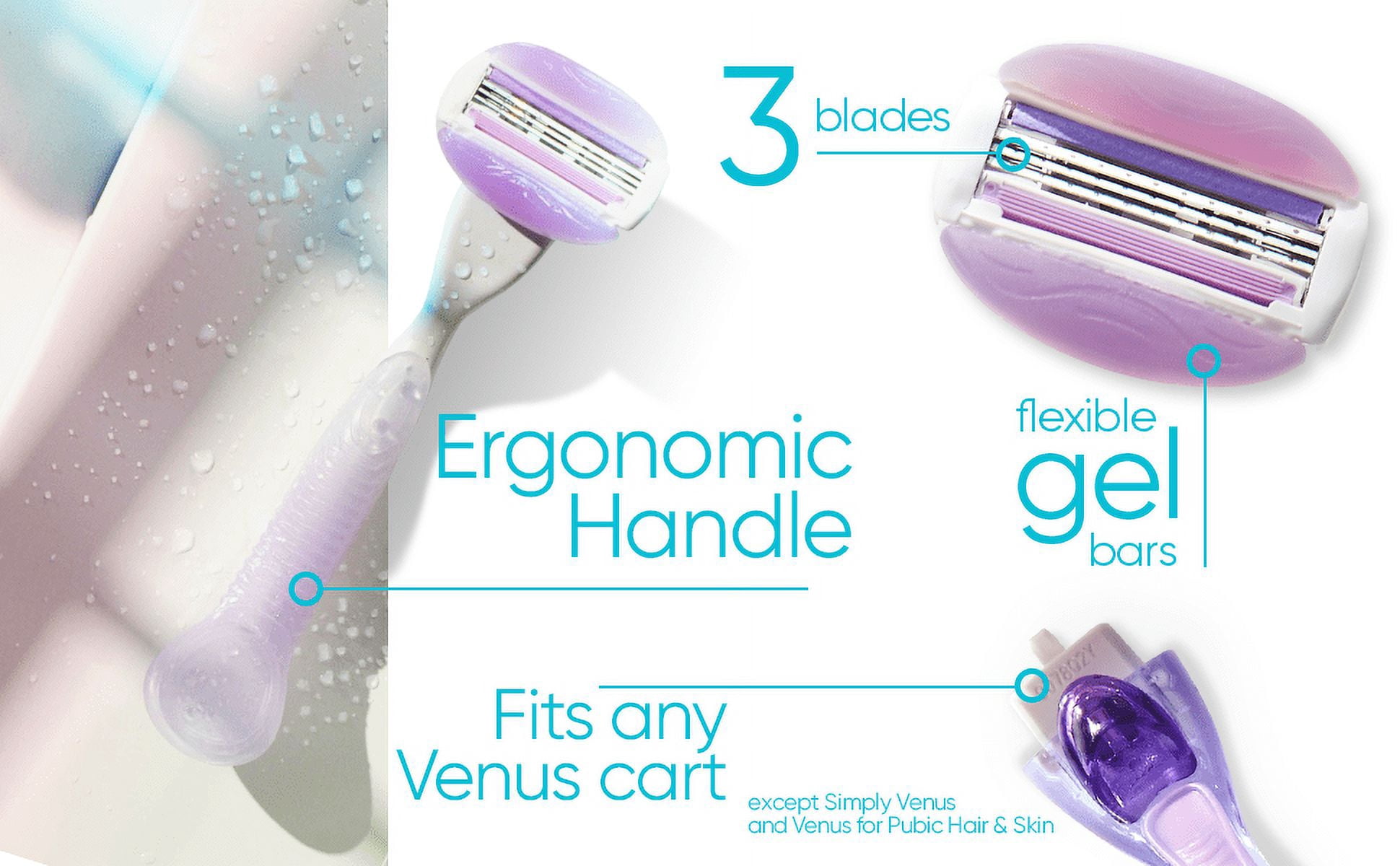 Gillette Venus ComfortGlide Womens Razor Blade Refills, 6 Count, Freesia Scented Gel Bar Protects Againist Skin Irritation