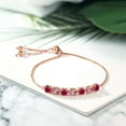 thumbnail image 3 of Gem Stone King 2.68 Ct Red Created Ruby Pink Lab Grown Diamond 18K Rose Gold Plated Silver Bracelet for Women, 3 of 3