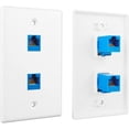 thumbnail image 4 of 2-Pack 2 Port Ethernet Wall Plate, RJ45 Cat6 Female to Female Jack Inline Coupler Face Plates, 2-Port, 4 of 7