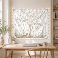 thumbnail image 5 of Flowering Tree in a Pale Cream Woodland Meadow, Whimsical Vintage for Animal Lovers, Forest Home Decor, Housewarming Gift, Tapestry Wall Hanging for Bedroom and Dorm, 5 of 7