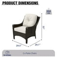 thumbnail image 4 of COOS BAY Stone Harbor Set of 2 Brown Wicker Deep Seat Patio Dining Chairs Outdoor Lounge Chairs with Beige Olefin Cushion, 4 of 9