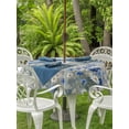 thumbnail image 3 of Outdoor Tablecloth with Umbrella Hole for Patio/Picnic/Party/Camping, Blue Flower Waterproof Table Cloth Round Cover Washable, Pastoral Daisy Floral Field Seaside Scenery (Dia 54"), 3 of 9