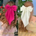 thumbnail image 4 of YooGuoGuo Hair Bows for Women Girls 3Pcs Pink Red Rose Red Silky Satin Large Bows Hair Clip Oversized Hair Ribbons Long Tail Big Bows Hair Accessories, 4 of 9