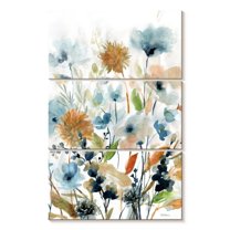 Elephant Stock Holland Spring Mix Ii Wall Art - Vertical Multi Panel Canvas - Living Room Wall Decor - Floral And Botanical Multi Panel - Blue And White Decor By Carol Robinson - 28" x 45"