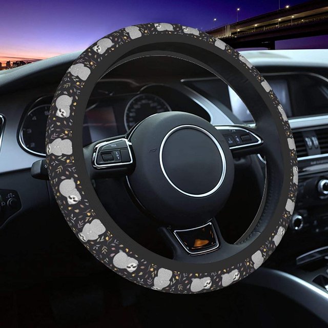 Cute Baby Sloths Steering Wheel Covers, Anti Slip Elasticity Car Accessories Steering Wheel Protector Universal 15 Inch for Women Man