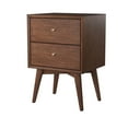 thumbnail image 7 of Alpine Furniture Flynn Mid Century Wood 2 Drawer Nightstand in Walnut (Brown), 7 of 7
