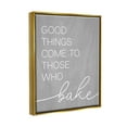 thumbnail image 3 of Stupell Industries Those Who Bake Kitchen Phrase Graphic Art Metallic Gold Floating Framed Canvas Print Wall Art, Design by Lil' Rue, 3 of 8
