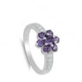 thumbnail image 4 of CHOOSE YOUR COLOR Sterling Silver Women's Simulated Amethyst Flower Ring 925 Band 11mm Purple CZ Female Size 9, 4 of 4