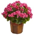 thumbnail image 1 of Nearly Natural 6475-PK Geranium Artificial Plant in Decorative Planter, Pink, 1 of 1
