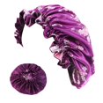 thumbnail image 2 of DFC Large Lace Tinting Double Layer Nightcap Ladies Beauty Salon Hat Makeup Cap Shower Cap, 2 of 5