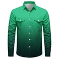 thumbnail image 4 of Hurxie Mens Shirts Button Down Long Sleeve Work Shirt Mens Casual Cowboy Cut Shirts with Two Pockets Green,XL, 4 of 7