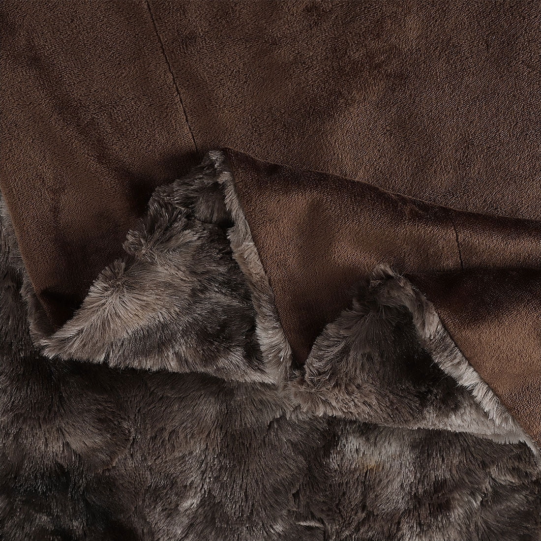 Unique Bargains Soft Fluffy Shaggy Faux Fur Blanket, Twin, Brown
