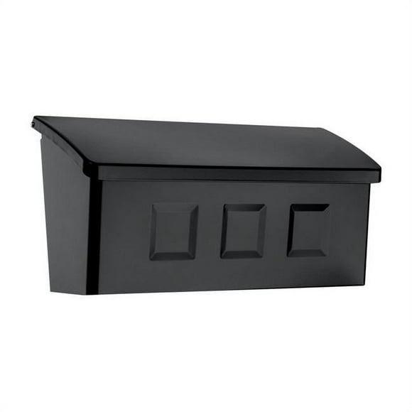 Architectural Mailboxes 5007873 Wayland Galvanized Steel Wall-Mounted Black Mailbox&#44; 4.13 x 14.65 x 7.13 in.