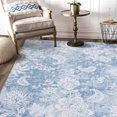 thumbnail image 6 of GlowSol Living Room Bedroom Area Rug 5' x 7' Vintage Floral Floor Cover Foldable Indoor Rug Non-Slip Accent Distressed Throw Rugs, Blue, 6 of 8
