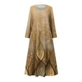 thumbnail image 4 of JUNWELL Robes Grande Taille pour Femmes Robes d'Été Print Robes à Manches Longues avec Poche jusqu'à 65% de Réduction, 4 of 5