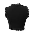 thumbnail image 4 of Womens Camisole Lace Trimmed Slim Fit Button Front Tank Top Back Detail Solid Color Black L, 4 of 5