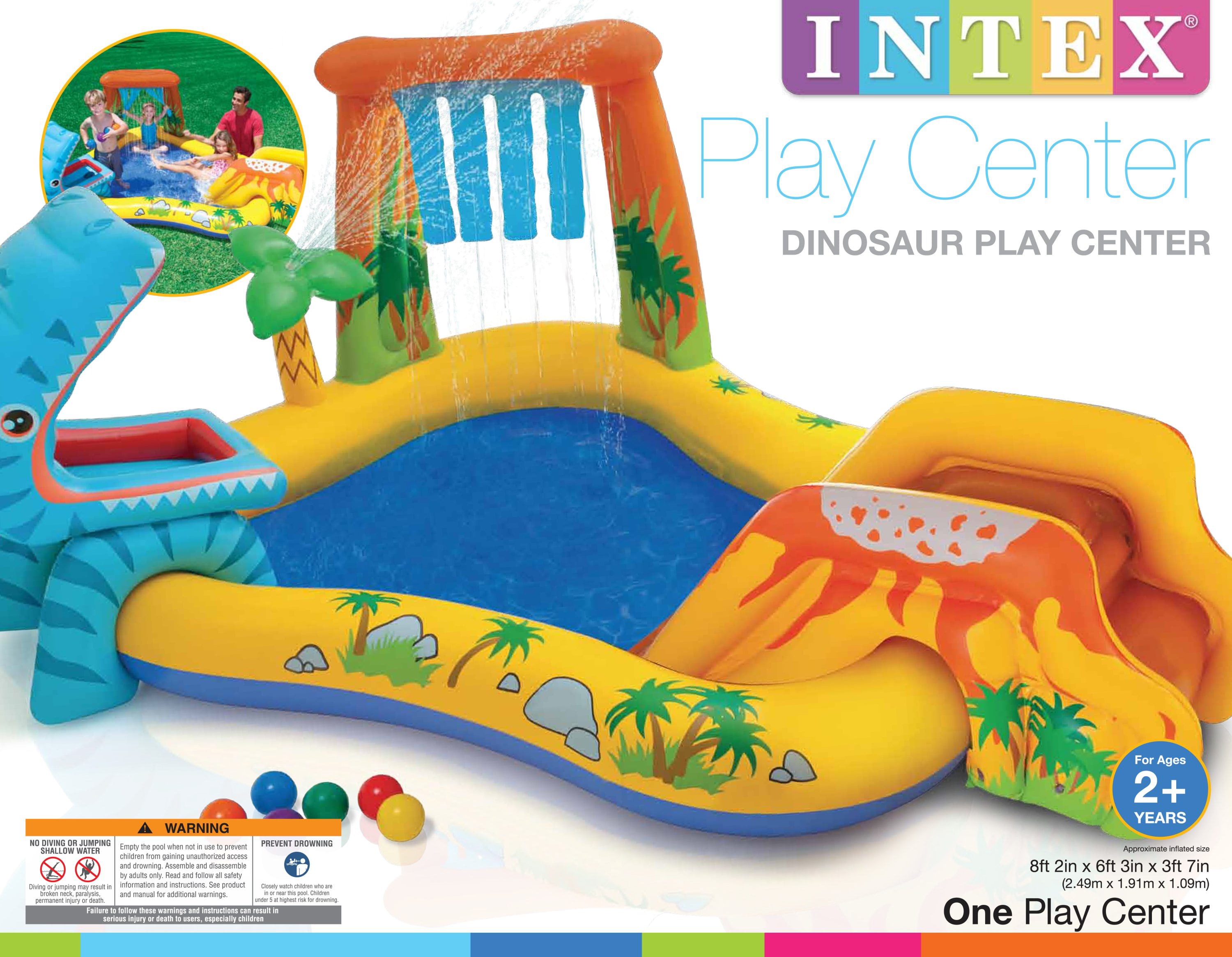 2 Pack Intex Dinosaur Play Center Inflatable Kiddie Swimming Pool57444EP 
