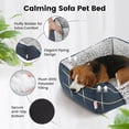thumbnail image 4 of Washable Dog Bed with Removable Cushion for Medium Small Dogs Easy to Wash Pet Sofa Bed with Side Rectangle Bolster Cat Bed Calming Cuddle Puppy Bed Slip Bottom CM, 4 of 6