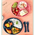 thumbnail image 5 of Unbreakable Divided Plates for Adults Portion Control Plates Set of 2 Dark Blue Round Plastic Dinner Plate 9 Inch for Camping Outdoor or Every Day Use, 5 of 8