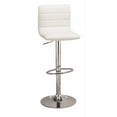 thumbnail image 1 of Benzara Cool Contemporary Bar Height Stool - Set of 2-Color:Chrome & White, 1 of 1