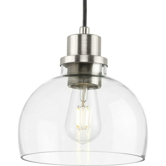 P500405-009-Progress Lighting-Garris - 1 Light Mini Pendant In Farmhouse Style-8.25 Inches Tall and 8 Inches Wide-Brushed Nickel Finish
