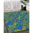 thumbnail image 3 of Ahgly Company Machine Washable Indoor Rectangle Transitional Purple Navy Blue Area Rugs, 6' x 9', 3 of 7