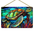 thumbnail image 1 of 1pc, Stained Glass Sea Turtle Sign Sun Catcher, Rectangular Acrylic Sun Catcher Hanging Decor, Room Decor, Garden Decor, Front Door Decor, Whimsical Decor, Window Decor, Whimsical Home Decor Sign, 1 of 8