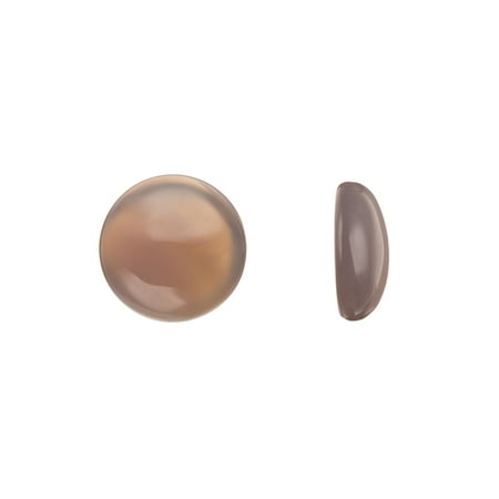 Beading Supply 18mm Round Dome Semi-Precious Cabochon Stones Grey Agate 3pcs