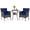 Mix Brown + Blue, variant on Costway 3 PCS Patio Furniture Set with Cushioned Patio Chairs & Tempered Glass Coffee Table Grey
