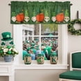thumbnail image 2 of Happy St. Palmer Valance Curtain for Windows Green Gnome Four Leaf Clovers Rod Pocket Curtain Valances Short Window Treatments Panels for Kitchen Bathroom Laundry Room Basement 60 x 18 Inch, 2 of 9