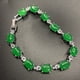 thumbnail image 3 of Women's Malaysian Jade Inlaid S925 Silver Bracelet, Full Green Taiwan Jade, Gold Inlaid Jade, Silver Jewelry, Versatile Jade Bracelet, 3 of 4