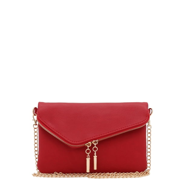 Bolso de mano Bag FashionPuzzle con forma de sobre, bandolera, rojo